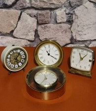 Lot Horloge pendule reveil laiton mécanique , fonctione mais s'arrête 