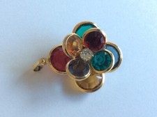 Pendentif Fleur pierres verre