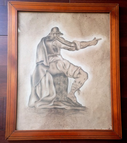 Grand dessin ancien - , encadré