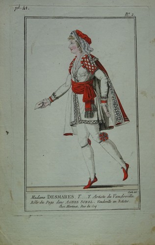 Gravure couleur costume - couleur,