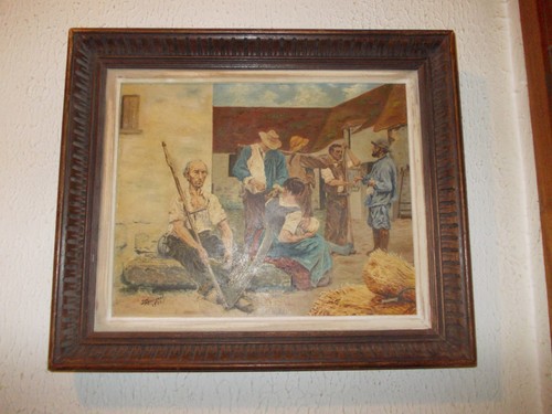 Ancien tableau peinture huile - tableau,,