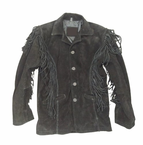 Manteau noir franges en - noir,