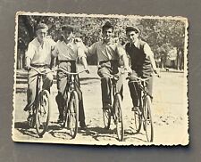 Antique PHOTO Group Friends Friends Men on Bike Cap