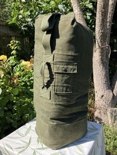 Genuine US Army Kit Bag Duffel Sea Gunny Sack Olive Cotton Vietnam War 1971
