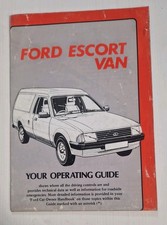 FORD Escort Van Mk3 Operating Guide 1980