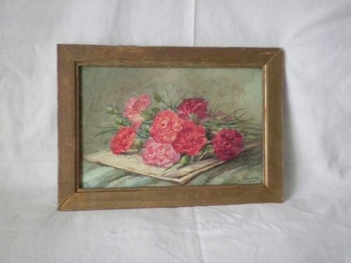Aquarelle ancienne fleurs - aquarelle, ancienne,