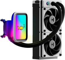 HYTE Thicc Q60 240mm AIO Liquid Cooler w/ 5" HD Display & qRGB LEDs - White