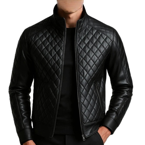 Veste biker chic cuir noir - veste,