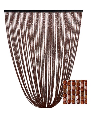 Rideau perles bois - de, brun