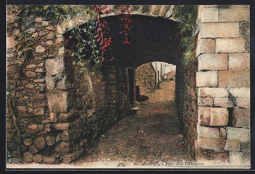 Cpa sospel rue des - des, romains