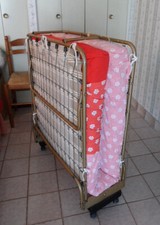 ANCIEN LIT D'APPOINT PLIANT VINTAGE CAMPING CARAVANING CAMPING-CAR MAISON HÔTES