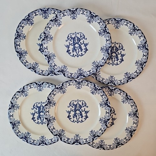 Assiettes plates décor rouen - assiettes,