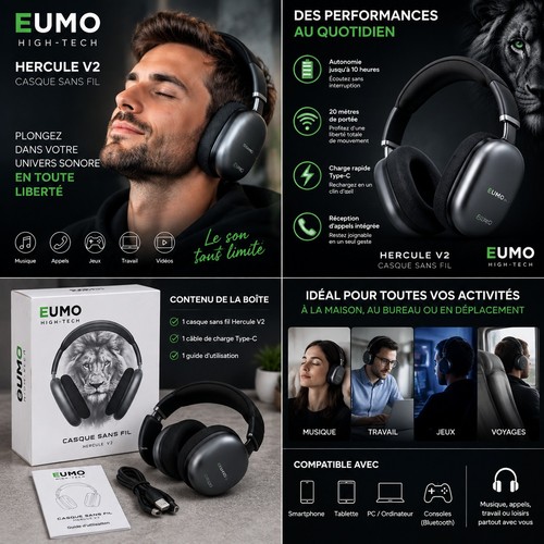 Casque bluetooth sans fil - bluetooth,