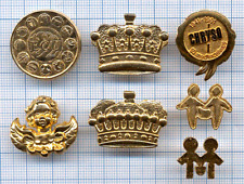 Lot Various Gold Pins / Angel Children Twins Crowns Coin ECU 1992 CHRYSO
