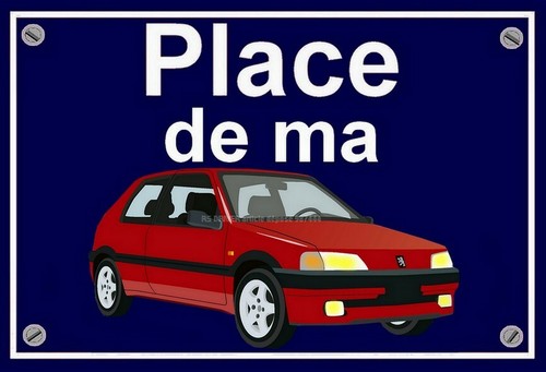 Plaque place ma peugeot - plaque, "