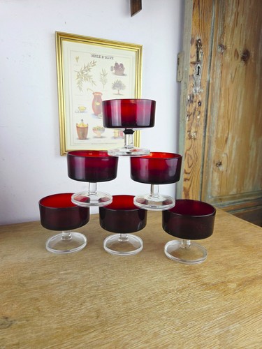 Lot coupes luminarc rouge - lot,