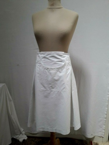 Demi tablier coton - demi, blanc