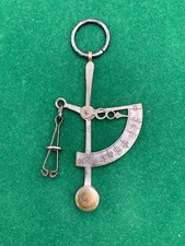 Ancien pèse-lettre de poche à poids balancier Antique mini brass postal scale