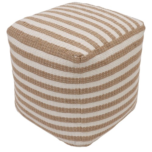 Modern rustic jute - stripe, pouf