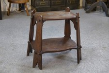 1950's Solid Oak Rustic Style Side Table