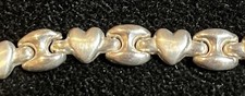 Mabar Sterling Silver Brushed Heart Bracelet 7.5” 9.0g
