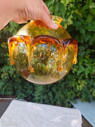 Globe vintage verre bullé - verre,