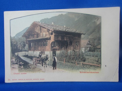 Cpa suisse attelage chalet - suisse,