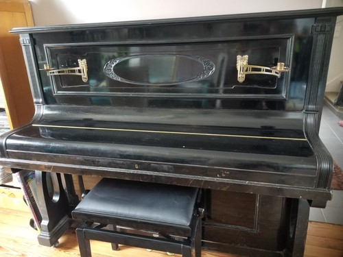 Piano droit noir laque - noir,