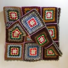 Vintage Art Deco Design Patchwork Plaid Handmade Wool Sofa Bed Square N5601