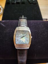 HONORA MENS MOTHER OF PEARL FACE/ BRN LEATHER STRAP/STAINLESS STEAL/NEW BATTERY