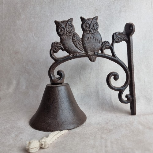Cloche porte hibou fonte - cloche,