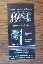 SEXE 68 GENTLEMEN'S STRIP CLUB MATCHBOOK COVER: ST-ALPHONSE DE GRANBY, QC -A23