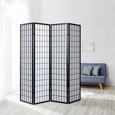 Paravent Séparateur Interieur Diviseur 4 Panneaux Cloison Bois Shoji Homestyle4u