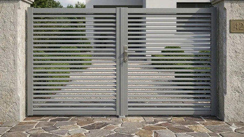 Portail coulissant acier fer - portail,