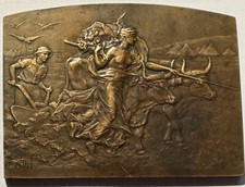 Médaille bronze " Femme avec