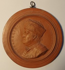 Médaille terre cuite de BENJAMIN FRANKLIN par Giovanni-Battista NINI 1777
