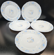 5 Arcopal Romantique Dinner Plate Set Blue Floral Table Dining Dishes France Lot