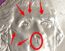 2014 D Jefferson Nickels with Lamination Flaws Error