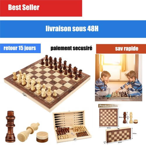 Jeu échecs 1 en bois - d'échecs,