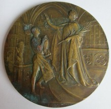 Plaque Belge en Bronze Bruxelles 1910