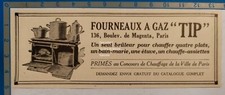 FOURNEAU A GAZ TIP  1922 publicité advert  