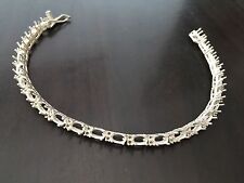 925 Argent Sterling Bracelet Pierre Taille 4 X 6 MM Ovale Semi Montage Women