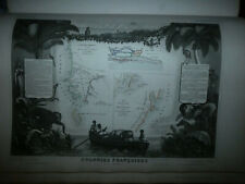  1854 ILLUSTRIOUS NATIONAL ATLAS MAP LEVASSEUR DEPARTMENT senegambia