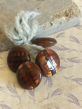 OLD SET OF 4 ROUND GLASS BUTTONS