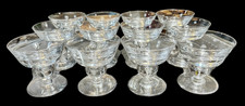 VAL ST LAMBERT CRYSTAL EMPIRE PATTERN CHAMPAGNE COUPES AIR BUBBLE STEM SET OF 12