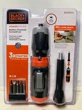 Black+Decker Cordless Screwdriver Alkaline w Bit Extender LED Worklight BCF601AA