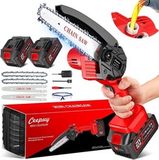 Mini Chainsaw Battery 8000 mAh, 6 Inch 850 W Portable Cordless Electric Chainsaw