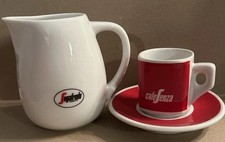 Segafredo Zanetti Milk Pitcher , Cup & Saucer  Red White Color