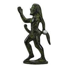 Statue grecque homme nu Satyre Faunus Faun Phallus sculpture en bronze vérita...