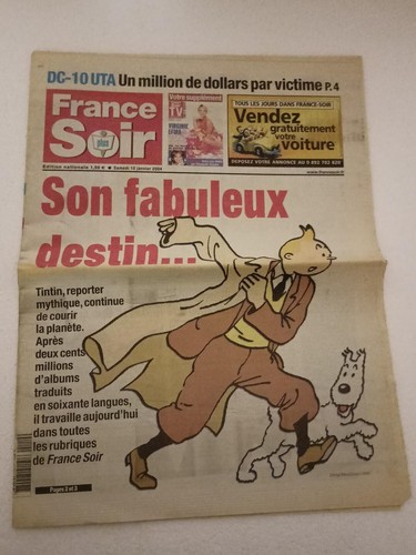 Tintin france soir janvier - tintin,